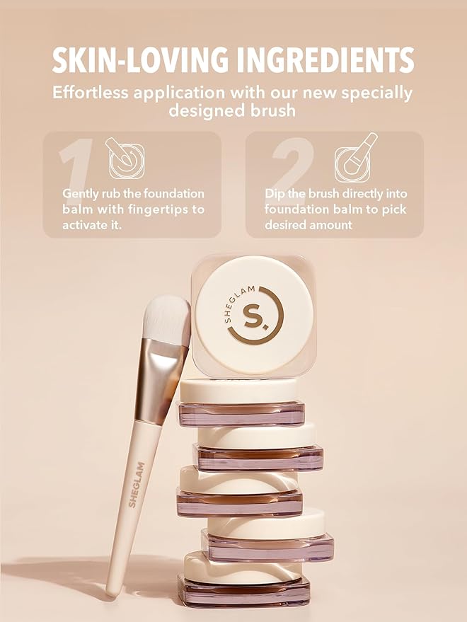 SHEGLAM Hydrating Cream Full Coverage Foundation Balm Long Lasting Concealer Face Foundation for Dry Skin - Butterscotch