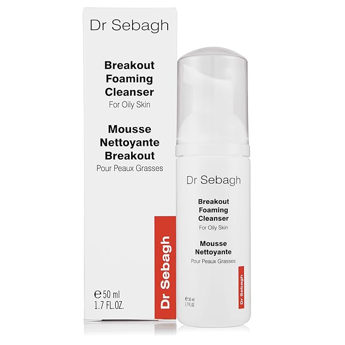 Dr Sebagh Breakout Foaming Cleanser (1.7 fl oz) - Face Wash for Acne Prone/Oily Skin - Purifies, Clears & Hydrates - Foam Face Wash for Oily Skin - Deep Pore Cleanser - Travel Size Facewash
