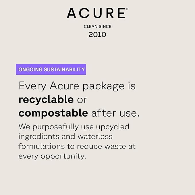 Acure Seriously Soothing Tansy Night Rose Oil - Soothes, Deep Hydrate & Moisturize Dry, Acne Prone, Sensitive Skin - Antioxidant Night Cream Serum Oil Blend with Blue Tansy & Rose - 100% Vegan, 1 oz