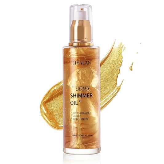 Liyalan Shimmer Body Oil Gold 5