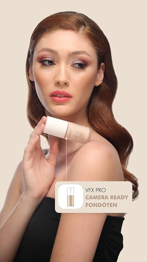 FARMASi Vfx Pro Foundation, Full Coverage Liquid Cream, Lightweight Long Lasting Coverage, Breathable Skin Moisturizer with Color True Matte Blending, Face Makeup, 1 fl. oz / 30 ml - Neutral Dark 17