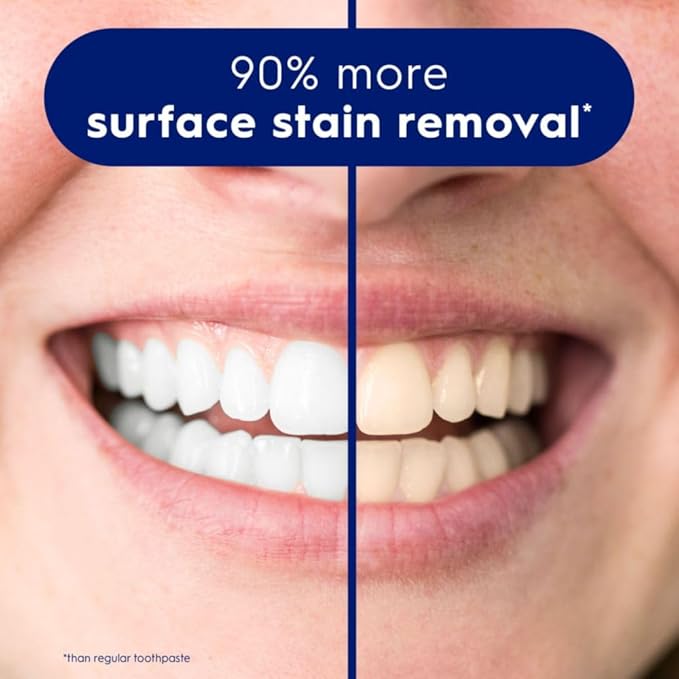 Crest 3D White Advanced Teeth Whitening Toothpaste, Radiant Mint, 3.3 oz, Pack of 2