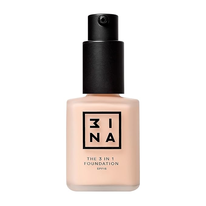 3INA The 3-In-1 Foundation 206 - Vegan Formula - Combination Of Primer, Concealer And Foundation - Medium Coverage - Natural Finish - Perfect For Covering Lines And Blemishes - Long Lasting - 1.01 Oz