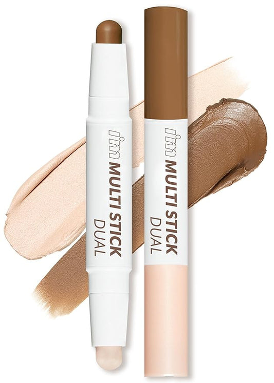 I'M MEME I'm Multi Stick Dual | Two Shade Shading and Highlighting Matte Finish | Suitable for Beginners Portable Size | 001 Contouring