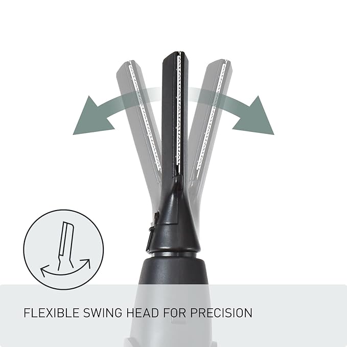 Panasonic Facial Hair Trimmer for Sensitive Skin, Unisex Detailer with Flexible Head, Gentle on Acne, Includes 2 Eyebrow Attachments, Wet/Dry - ER-GM40-K (Black)