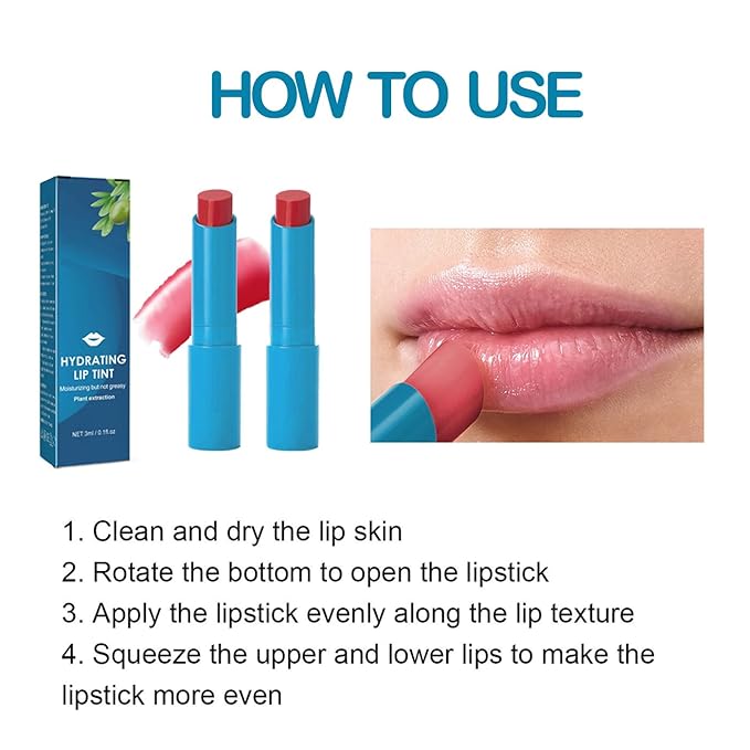 2pcs Thrive Lip Tint Hydrating, Strong Moisturizing Effect Tinted Lip Balm Hydrating, Natural Ingredients Sheer Moisture Lip Tint, Non-Sticky and Long-Lasting Lip Care