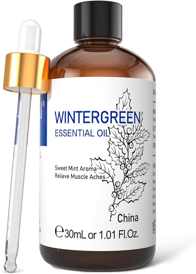 HIQILI 1 Fl Oz Wintergreen Essential Oil, 100% Pure Natural for Skin, Diffuser - 30ml