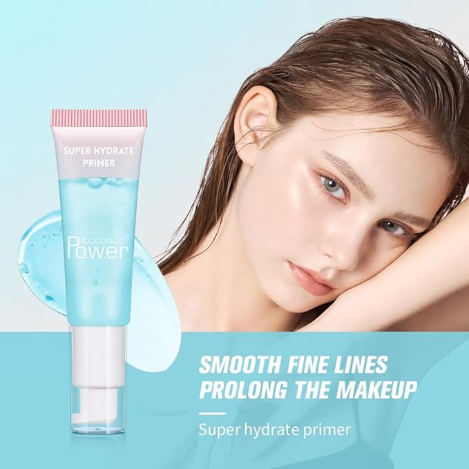 Super Hydrate Primer - Translucent Gel Formula for Long-lasting Makeup | Works on All Skin Types and Tones, Perfect Pre-makeup Primer (01 clear)