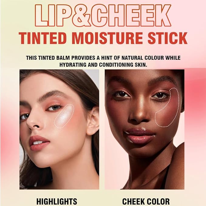 Soft Creamy Highlighter Blush Stick, Silky Smooth Shimmer