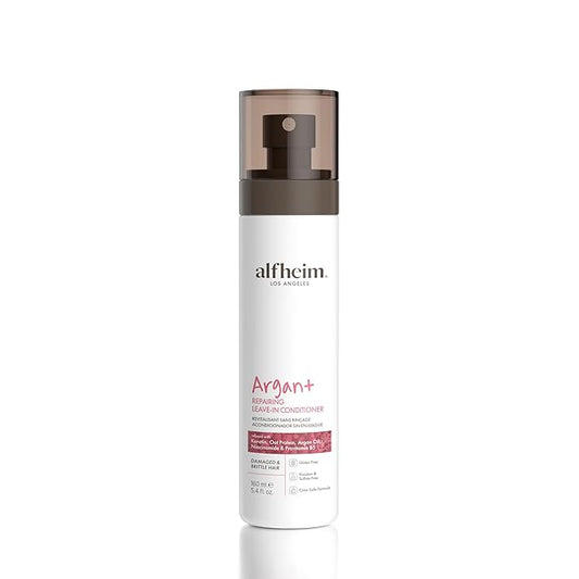 ALFHEIM Argan+ Repairing Leave-In Conditioner | Lightweight Hair Detangler & Anti-Frizz Spray | Moisturizing & Nourishing with Argan Oil, Keratin, Niacinamide | For Dry, Damaged, Frizzy Hair | 5.4 oz