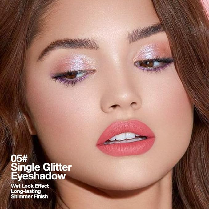 Monochrome Pressed Eyeshadow, Waterproof Neutral Powde Mini Shimmer Rose Gold Pink Eyeshadow, sombras para ojos, Talc, Paraben & Cruelty Free (H05#Shimmer Rose Gold Pink)