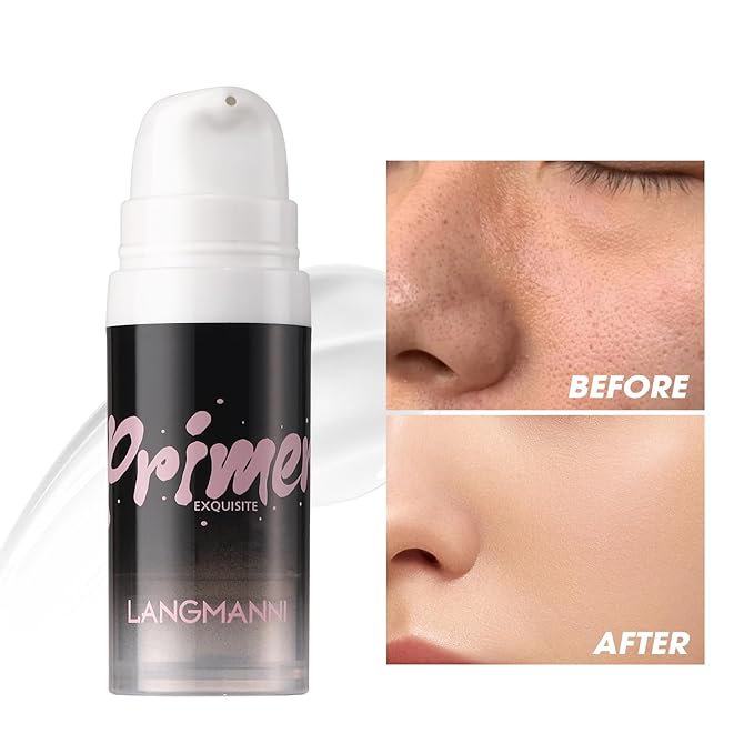 LANGMANNI Matte Grip Face Primer, Transparent Skin Perfecting Face