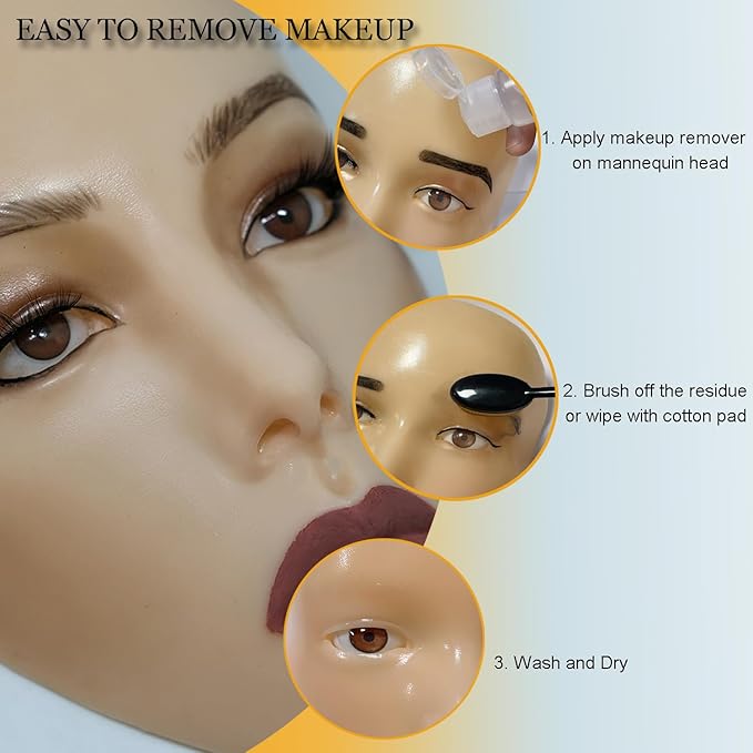 Makeup Practice Face Board, 5D Makeup Mannequin Face