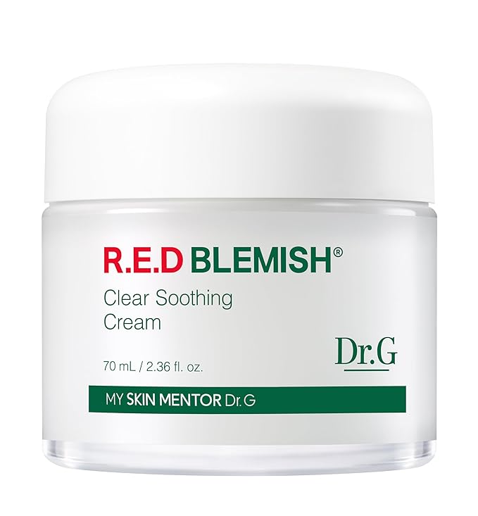 Dr.G Red Blemish Clear Soothing Korean Moisturizer Face Cream, 70ml - Cica Cream, Korean Skin Care Moisturizer, Korean Face Moisturizer, Facial Moisturizer, Korean Skincare, K Beauty Skincare Coreano