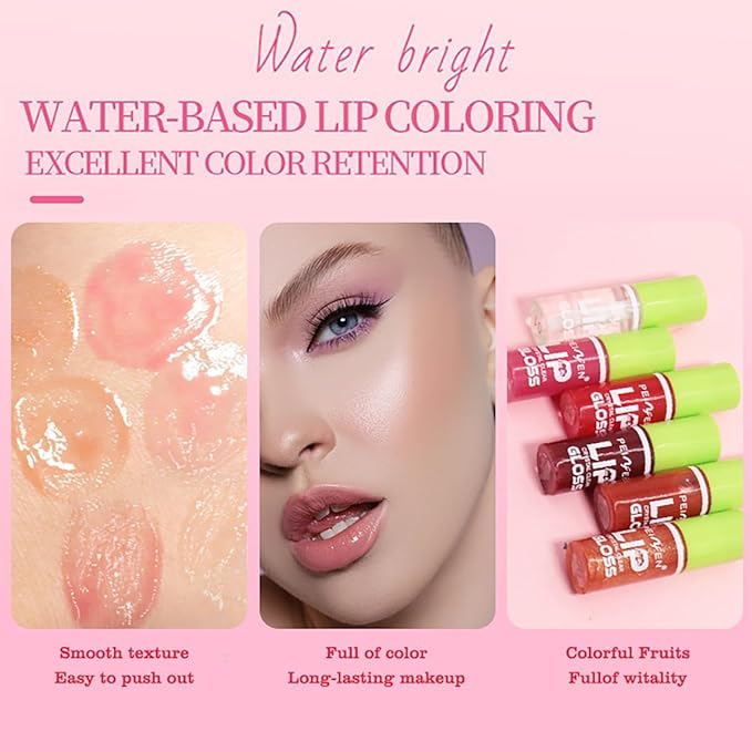 6 Color Lip Oil, Big Brush Head Hydrating Big