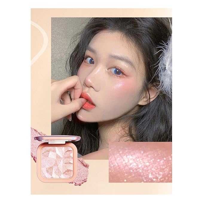 ELESSY Highlighter Makeup Palette Long Lasting Face Highlighter Powder Shimmer Highlight Palette Suit All Skin Tones-RAINBOW GLOW