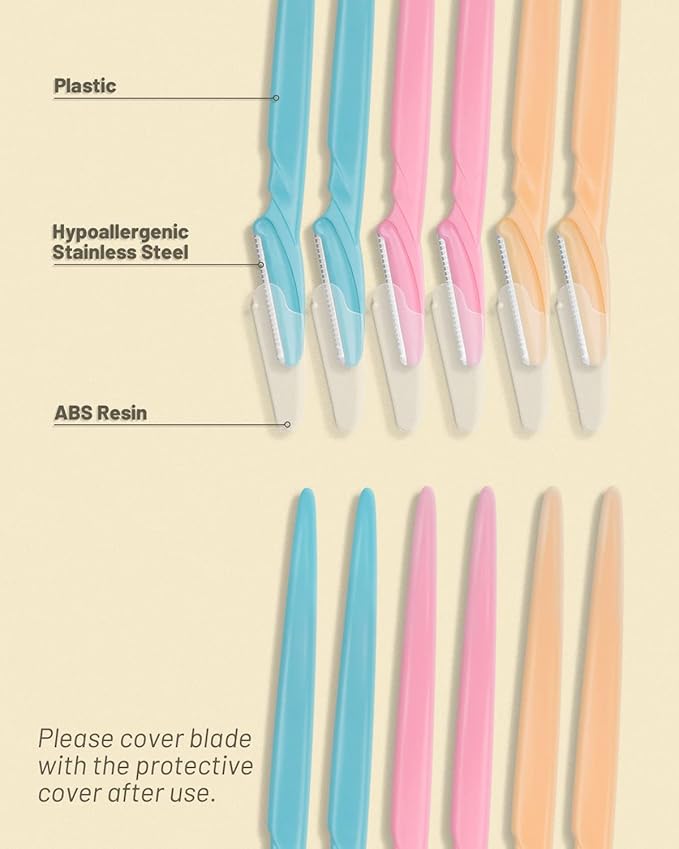 Eyebrow Razor for Women, 12 Pcs Dermaplaning Tool for Face Professional, Face Razor for Women Facial Hair Remover