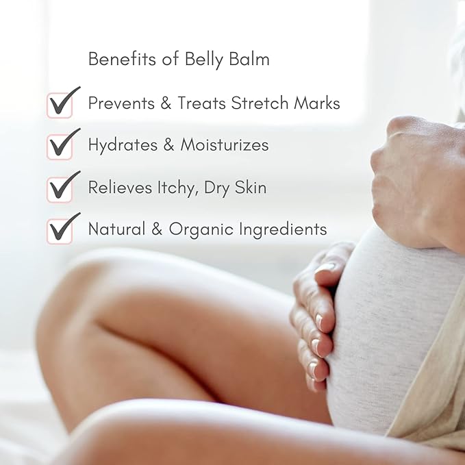 Organic Belly Butter for Pregnancy Stretch Mark Prevention and Treatment by Irene Organics - Award Winning Anti Stretch Mark Tummy Balm For Pregnancy and Postpartum 4oz - Hydrating Bump Cream