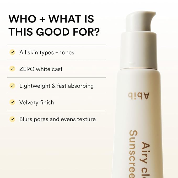 Abib Airy Clear Sunscreen Gel SPF30 1.01 fl.oz / 30 g (Semi- matte) | Korean Suncreen, Suncare, Sunblock, No White cast, Reef Safe, Primer poreless