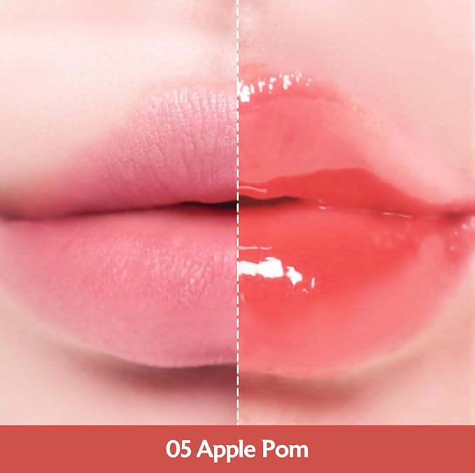 MILKTOUCH Jelly Fit Lip Tint (05 Apple Pom) with Cooling Plumping Effect and Water-Based Non-Sticky Texture | Long Lasting Korean Beauty Lipstain Tinted Gloss Oil Brown K Makeup
