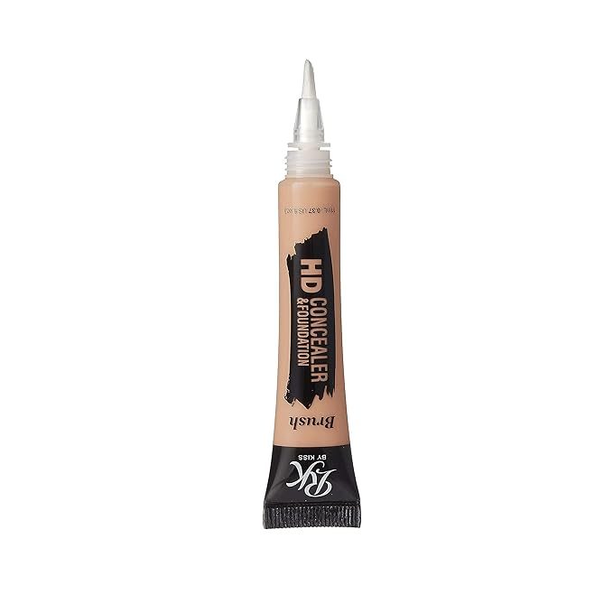 Ruby Kisses HD Concealer & Foundation Flawless Full Cover Brush Face Makeup (Medium Bisque)