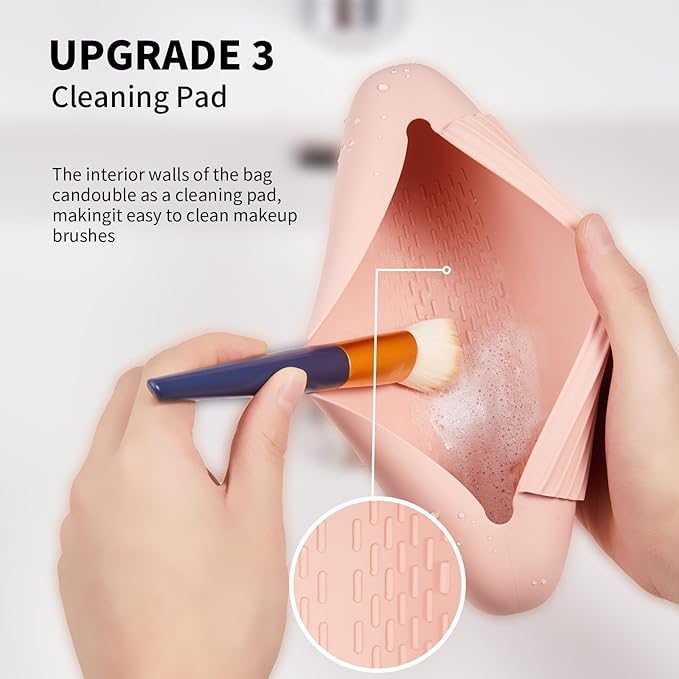 Silicone makeup brush holder travel
