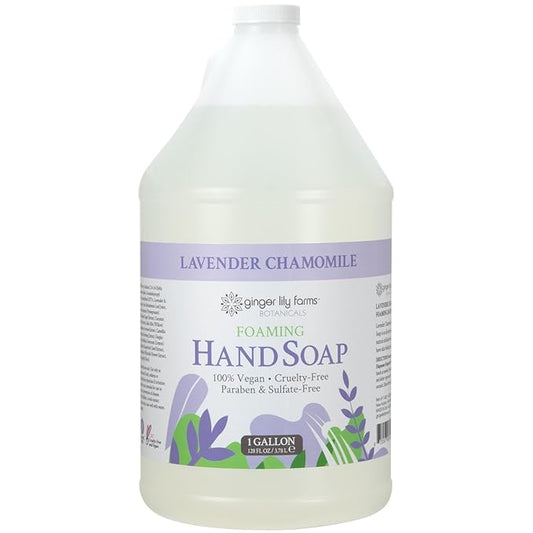 Ginger Lily Farms Botanicals All-Purpose Foaming Hand Soap Refill, 100% Vegan & Cruelty-Free, Lavender Chamomile Scent, 1 Gallon (128 Fl Oz)