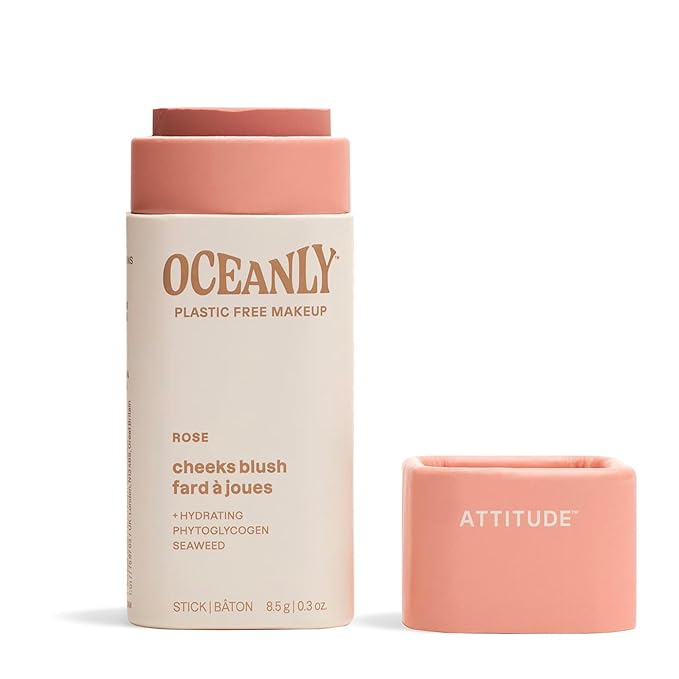 ATTITUDE Oceanly Lightweight Blush Stick, Titanium Dioxide-Free, EWG