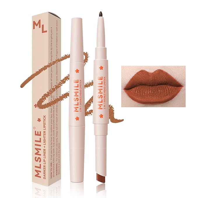 Brown Matte Lip Liner Lipstick Crayon Set, Retractable Gel Lip Liner Pencil Smudge-Proof Long Lasting Creamy Lip Liner Waterproof Lip Liner Intense Color Velvet Smooth Matte Lipliner (#06)