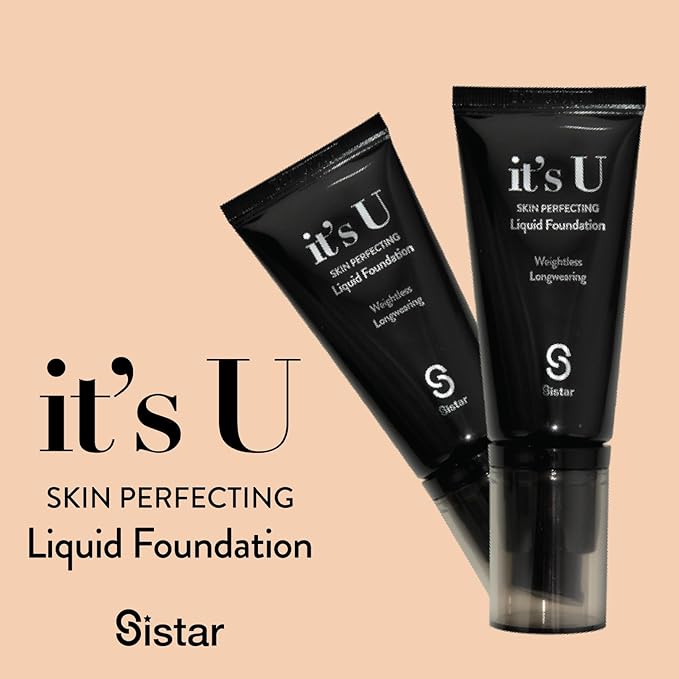 Sistar it's U Skin Perfecting Liquid Foundation Medium Coverage Buildable Weightless Longwearing Blendable 35 g / 1.23 oz. (Chocolate Chip)