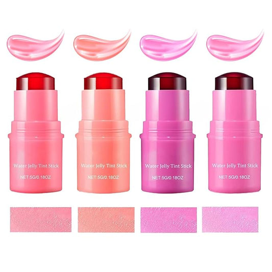4 PCS Multi-Use Jelly Tint blush Stick, Cooling Cooling