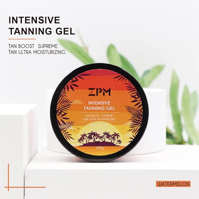 Tanning Lotion, Accelerator Tanning Cream Self Tanner Gel for Outdoor & Indoor Skin Tanning SunBeds, Intensive Powerful Tan-boosting Butter, Achieve Brown Natural Tan Skin,100g (Watermelon)