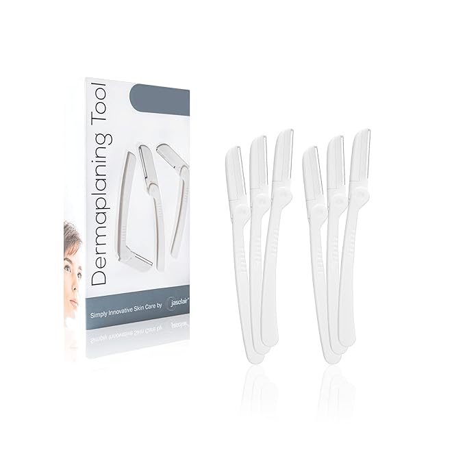Dermaplaning Tool (6 Count) – Easy to Use Dermaplane Razor for Face – Facial Hair Removal for Women – Blade for Eyebrows and Peach Fuzz – Face Shavers for Women Help Exfoliate and Smooth the Skin