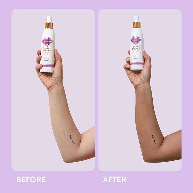 Fake Bake Flawless Darker Self-Tanning Liquid Streak-Free, Long-Lasting Natural Glow For All Skin Tones - Sunless Tanner Includes Professional Mitt For Easy Application, Black Coconut Scent - 6 oz