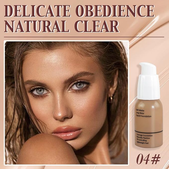 2Pcs Matte Liquid Full Coverage Foundation, Flawless Soft of 2)