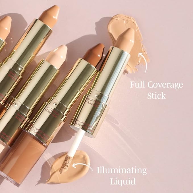 Wander Beauty Dualist Matte and Illuminating Concealer Makeup - Golden Rich - Dual-Ended Matte Concealer Stick + Liquid Concealer - Full Coverage Concealer Brightens & Hydrates Under Eyes - 0.28 fl oz