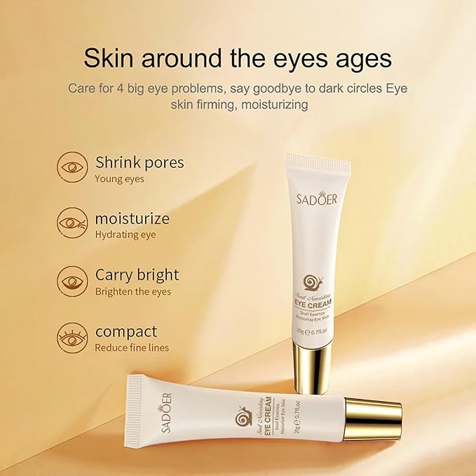 Snail Nourishing Eye Cream - Premium Formula, 20g - Bid Farewell to Dark Circles and Fine Lines and Welcome Elastic and Lustrous Eye Skin