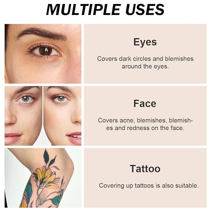 Kaely Pot Concealer Full Coverage Set,under Eye Brightener Concealer for Conceals Dark Circles,Waterproof Foundation Face Makeup Brush Kit,Color Correcting Concealer,Eye Ring corrector de ojeras 05