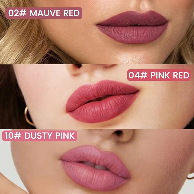 2Pcs Longwear Liquid Lip Liner Stain Marker Pen Set Long Lasting Waterproof, Mauve Dusty Pink Red Matte Permanent 24 Hour Lip Liner and Lipstick Combo, Color Stay Lipliner All Day, Lip Stains peel off