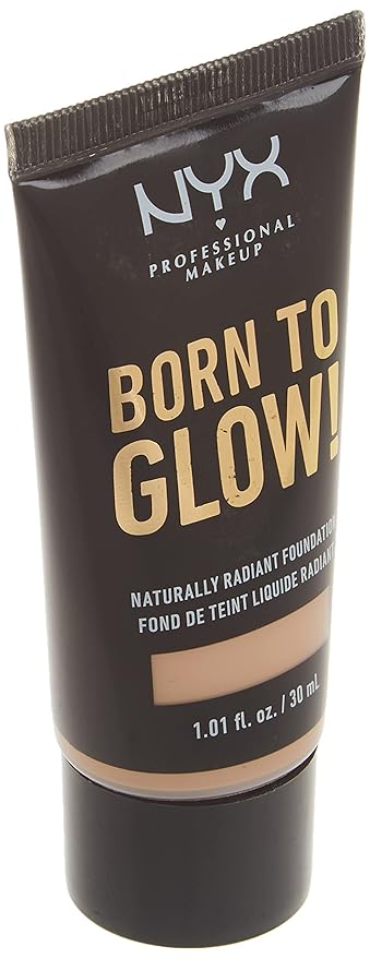 NYX PROFESSIONAL MAKEUP Born To Glow Naturally Radiant Foundation, Medium Coverage - Porcelain