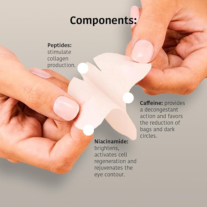 Eye Masks, Reduces Wrinkles, Dark Circles & Puffiness - Pack of 5 Pairs - Hydrating Patches with Niacinamide, Caffeine, Peptides - Vegan, Cruelty-Free, Skincare, Under Eye Treatment, Gift