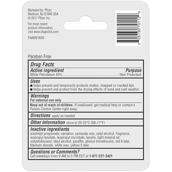 ChapStick Classic Original Lip Balm Tube, Blister