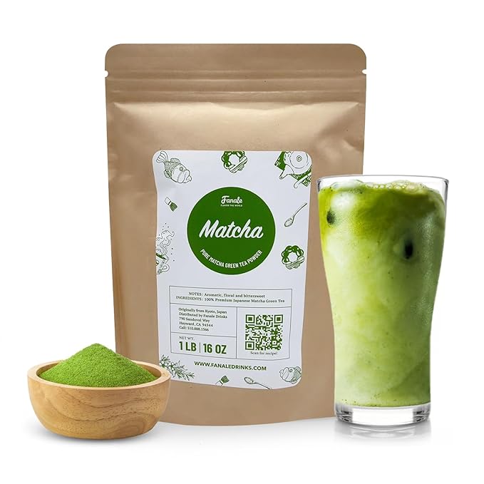 Fanale Premium Japanese Pure Matcha Bubble Tea Flavoring Powder | Perfect for Baking, Smoothies, Desserts and Drinks | Instant Flavoring Powder for Boba Milk Tea - 2.2 Pounds (Pack of 1).