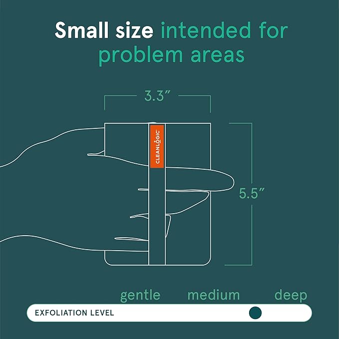 Cleanlogic Organic Cotton Exfoliating Body Scrubber, Reusable Exfoliator Tool for Smooth and Softer Skin, Daily Skincare Routine, Natural, 3 Count Value Pack