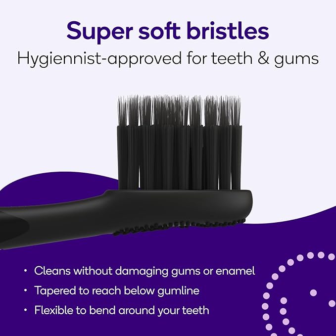 BURST Pro Sonic Electric Toothbrush Genuine Replacement Heads (Black/3 Pack) | Soft Bristles for Deep Clean, Stain & Plaque Removal