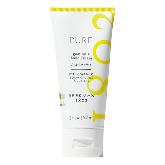 Beekman 1802 Goat Milk Hand Cream - Fragrance Free Hand Lotion For Deeply Hydrating All Skin Types - Lightweight, Non-Greasy & Sensitive Skin Safe - 2 oz - Packaging May Vary