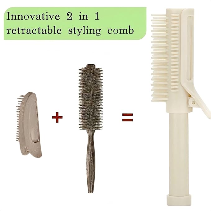 Retractable Hair Root Volume Clips, 2-in-1 Hair Styling Tool, Volumizing Roller Comb for Travel