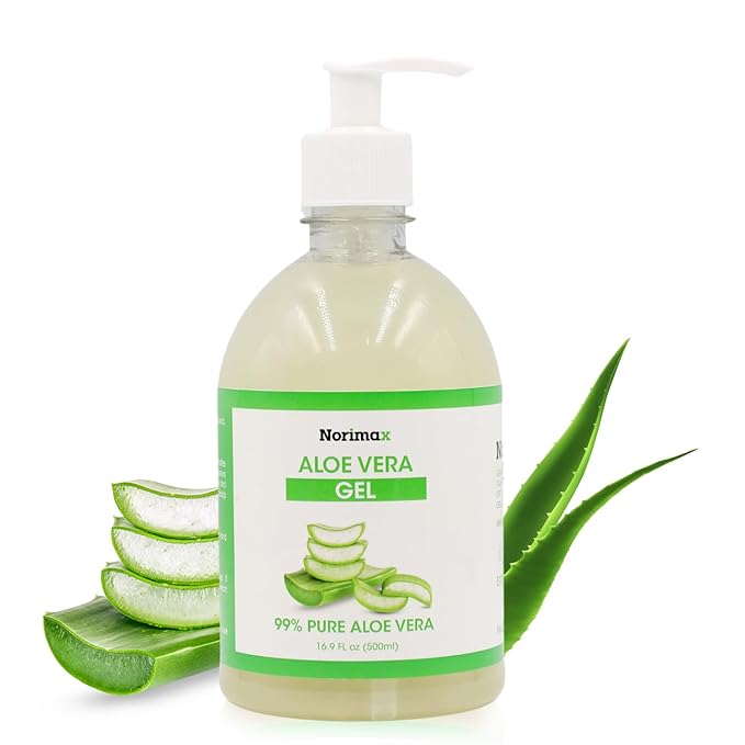 Natural Aloe Vera Gel for Hair, Scalp, Face, Dry Skin, Sunburn, & Sensitive Skin - Cold Pressed, Vegan, Unscented - Soothing Aloe Face Moisturizer (16.9 oz.)