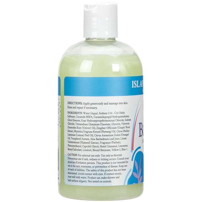 Ginger Lily Farms Botanicals Nourishing Body Wash, Island Tranquility, 100% Vegan & Cruelty-Free, Green Tea & Lemongrass Scent, 12 Fl Oz (Pack of 6)