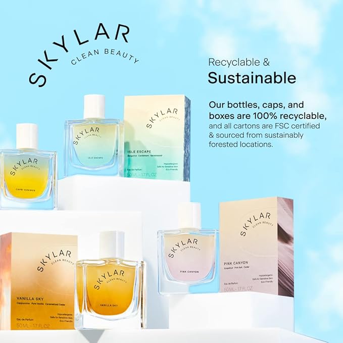 Skylar Salt Air Eau de Parfum - Hypoallergenic & Clean Perfume for Women & Men, Vegan & Safe for Sensitive Skin - Fresh Perfume with Notes of Driftwood, Sea Salt & Seaweed - 50mL /1.7 Fl oz